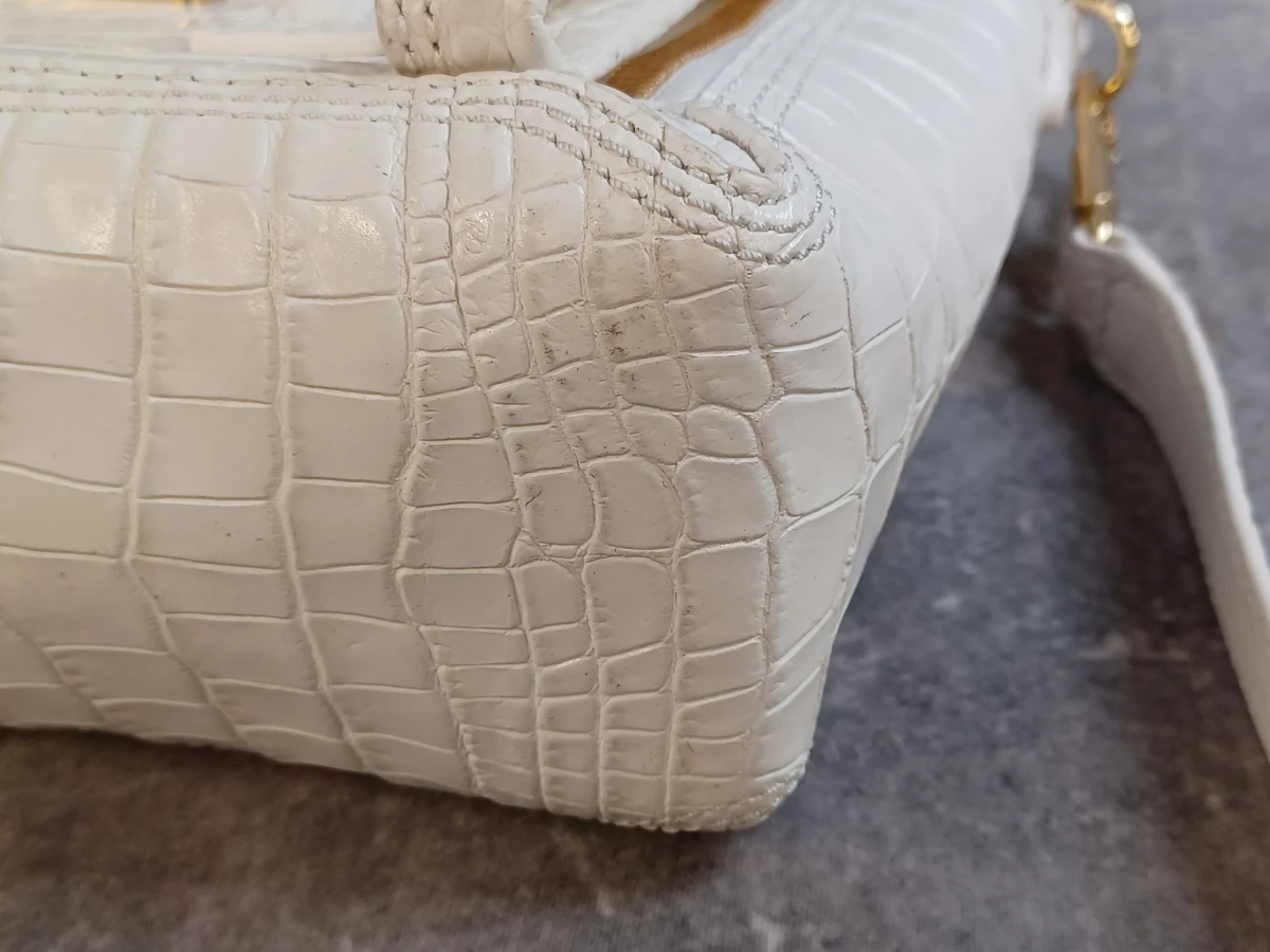 3.1 Phillip Lim Pashli mini handtas in wit krokodillenreliëf leder - foto 7