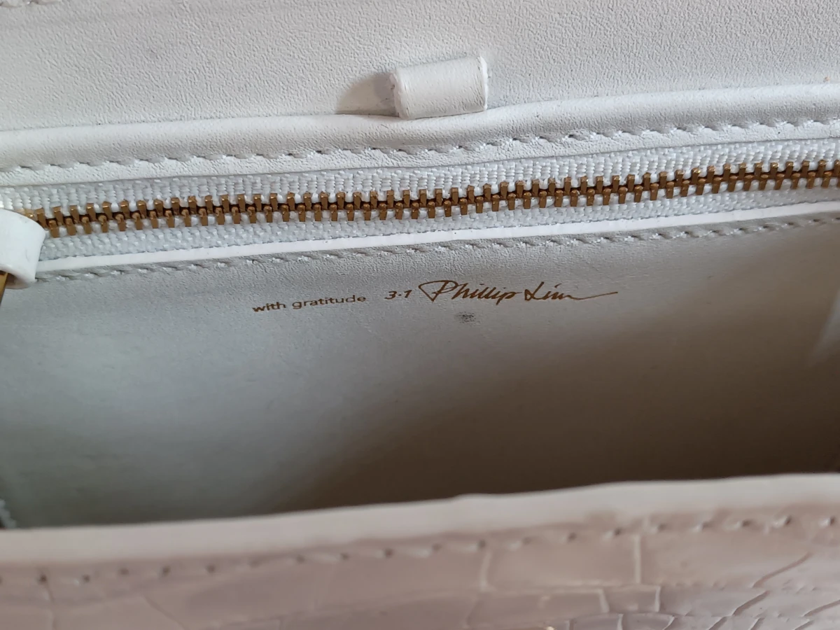 3.1 Phillip Lim Pashli mini handtas in wit krokodillenreliëf leder - foto 16
