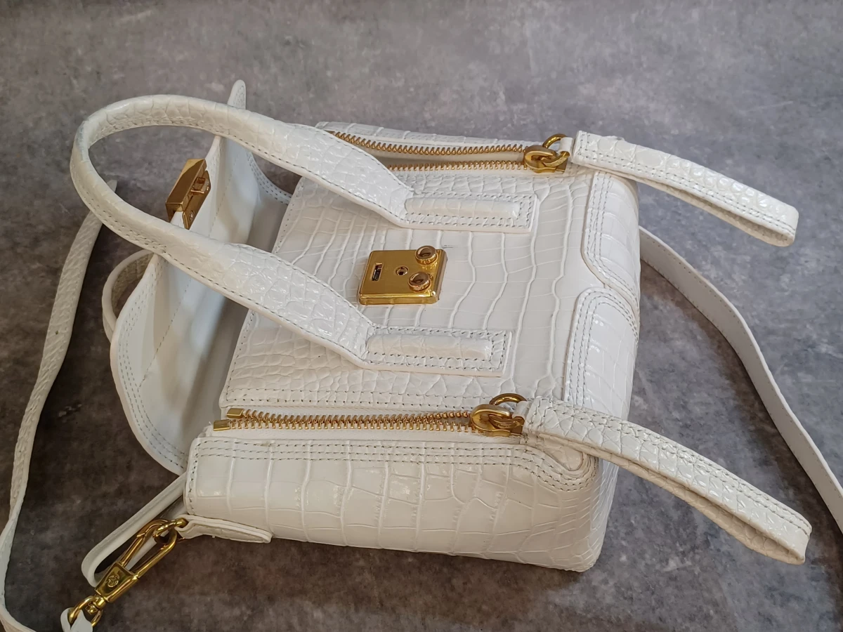 3.1 Phillip Lim Pashli mini handtas in wit krokodillenreliëf leder - foto 14