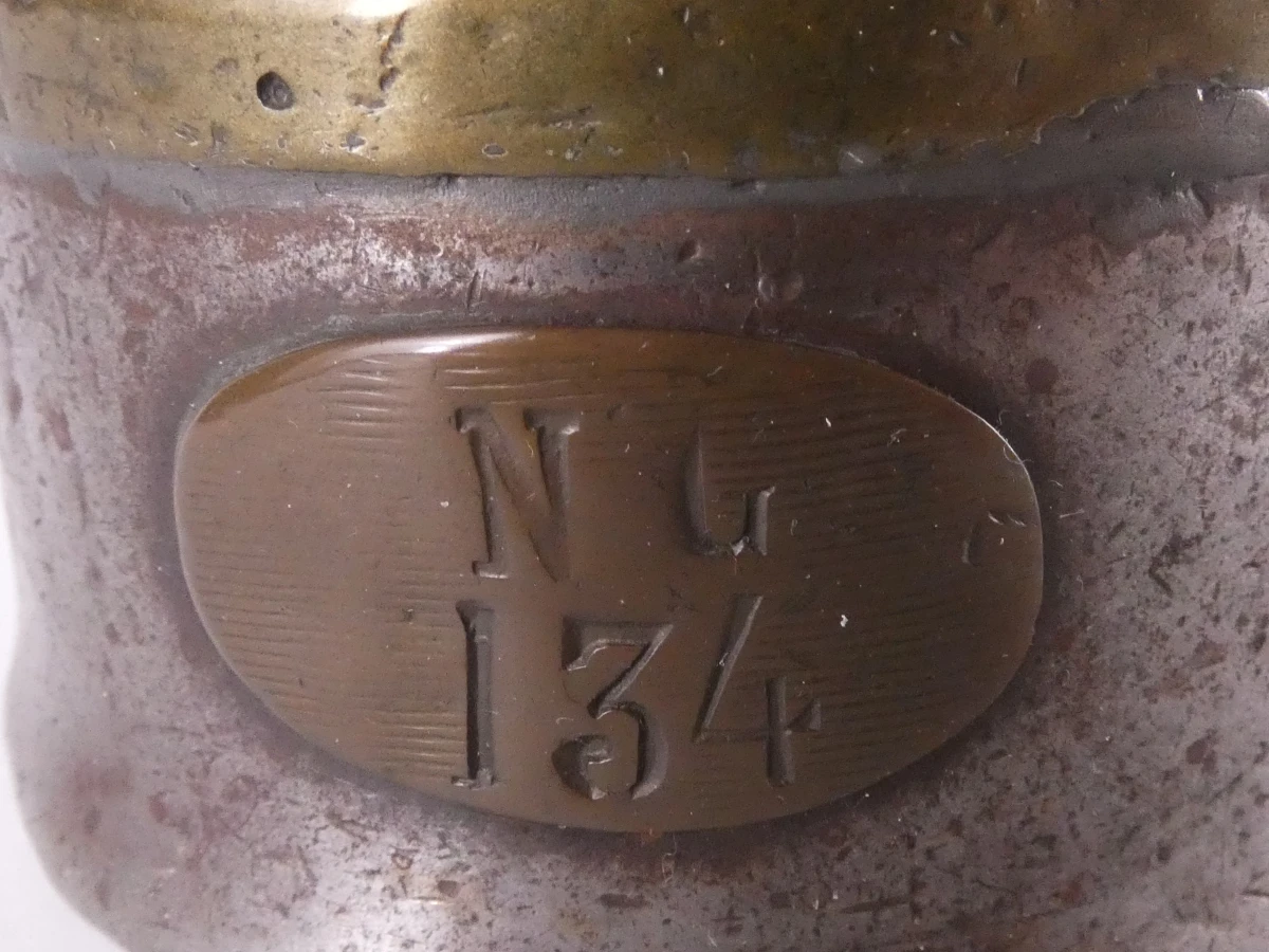 Oude metalen mijnlamp met glazen cilinder - foto 5