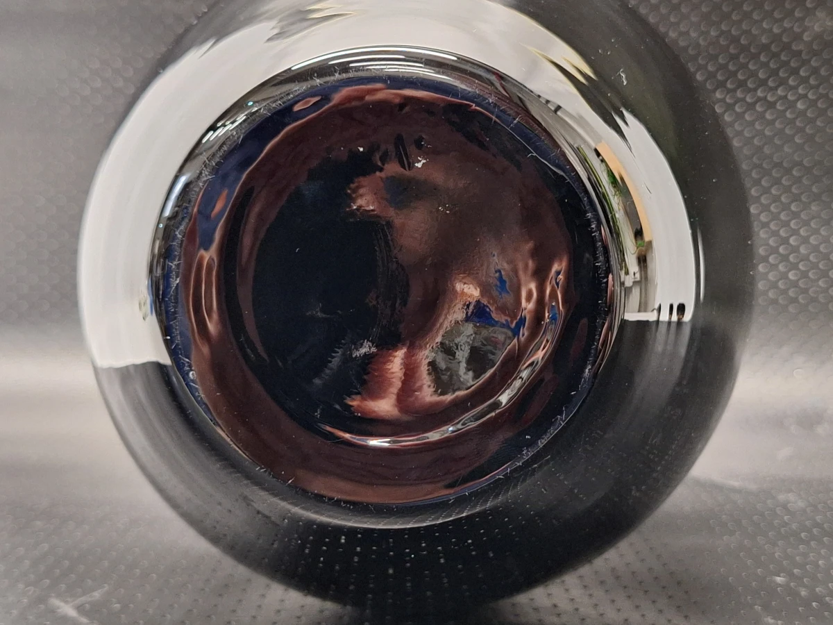 Flesvaas van zwaar mondgeblazen glas in diep aubergine en zwart - XL formaat - foto 4
