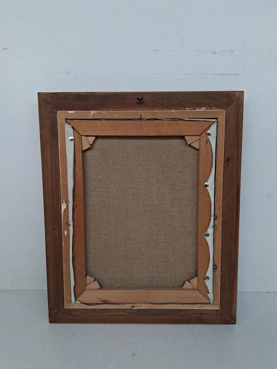 M. van Loočke – Prachtig Nostalgisch Interieur / Keukenscène – Olieverf op Doek – Inclusief Prachtige Goudkleurige Baroklijst - foto 3
