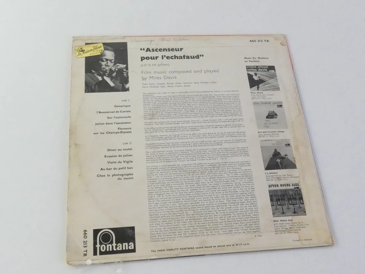Miles Davis LP Ascenseur pour l'échafaud vinylplaat - foto 8