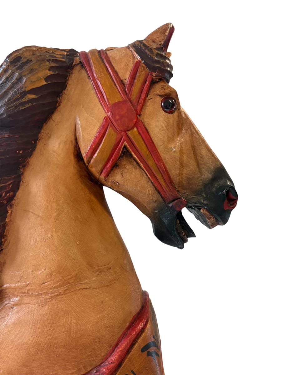 Antiek houten carrouselpaard - foto 7