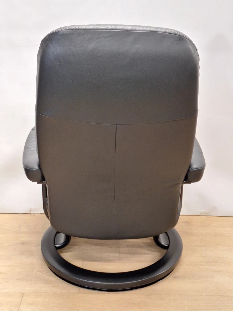 Stressless relaxzetel in zwart leder met bijpassend voetbankje - foto 15