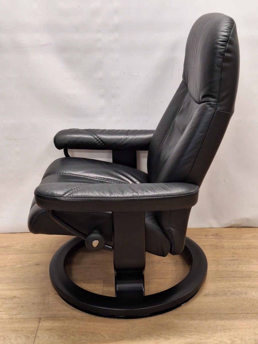 Stressless relaxzetel in zwart leder met bijpassend voetbankje - foto 8