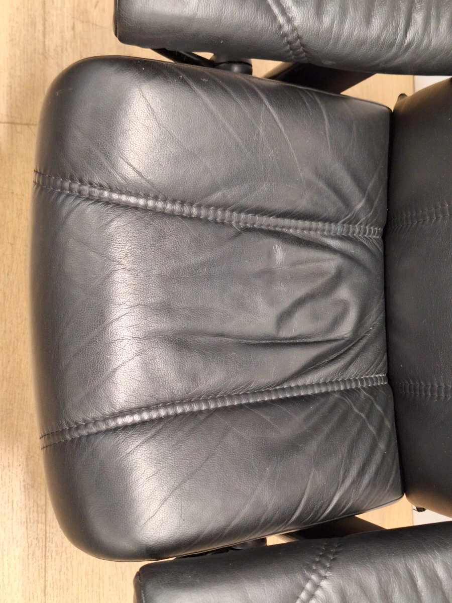 Stressless relaxzetel in zwart leder met bijpassend voetbankje - foto 4