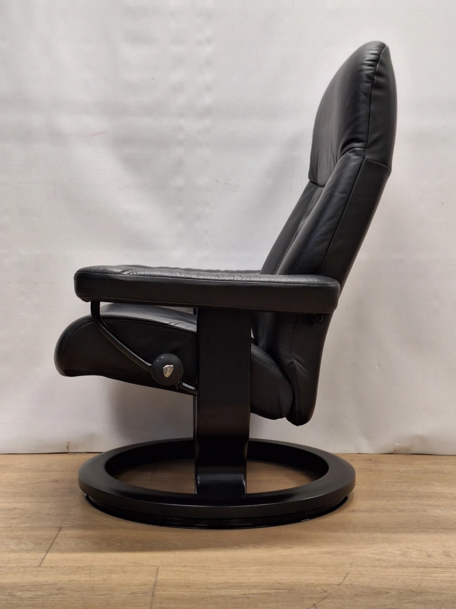 Stressless relaxzetel in zwart leder met bijpassend voetbankje - foto 9