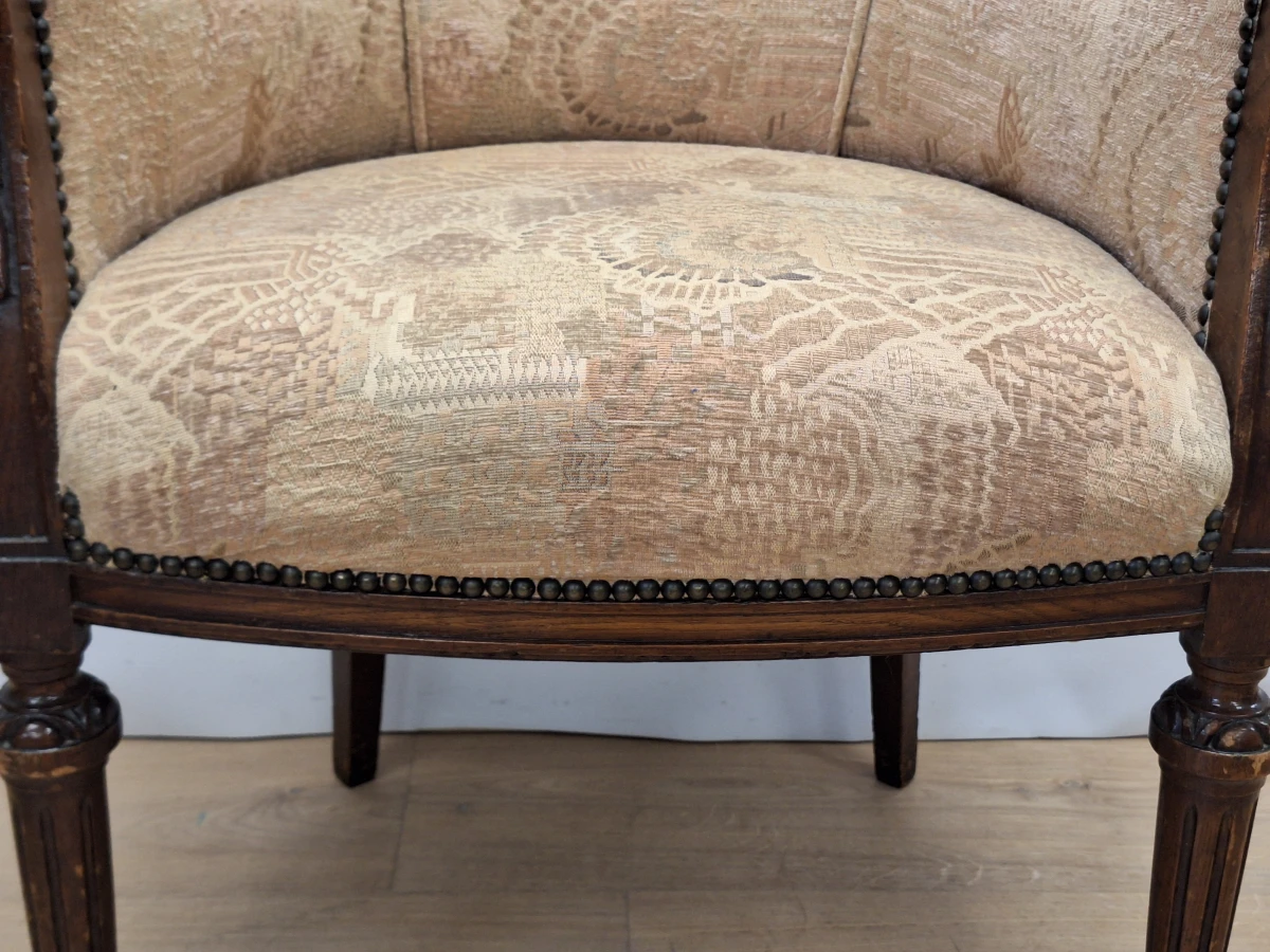 Set van 3 kuipstoelen in Louis XVI-stijl - foto 7