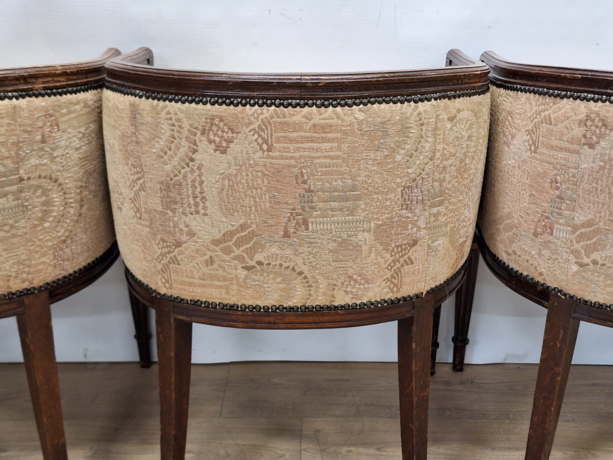 Set van 3 kuipstoelen in Louis XVI-stijl - foto 19