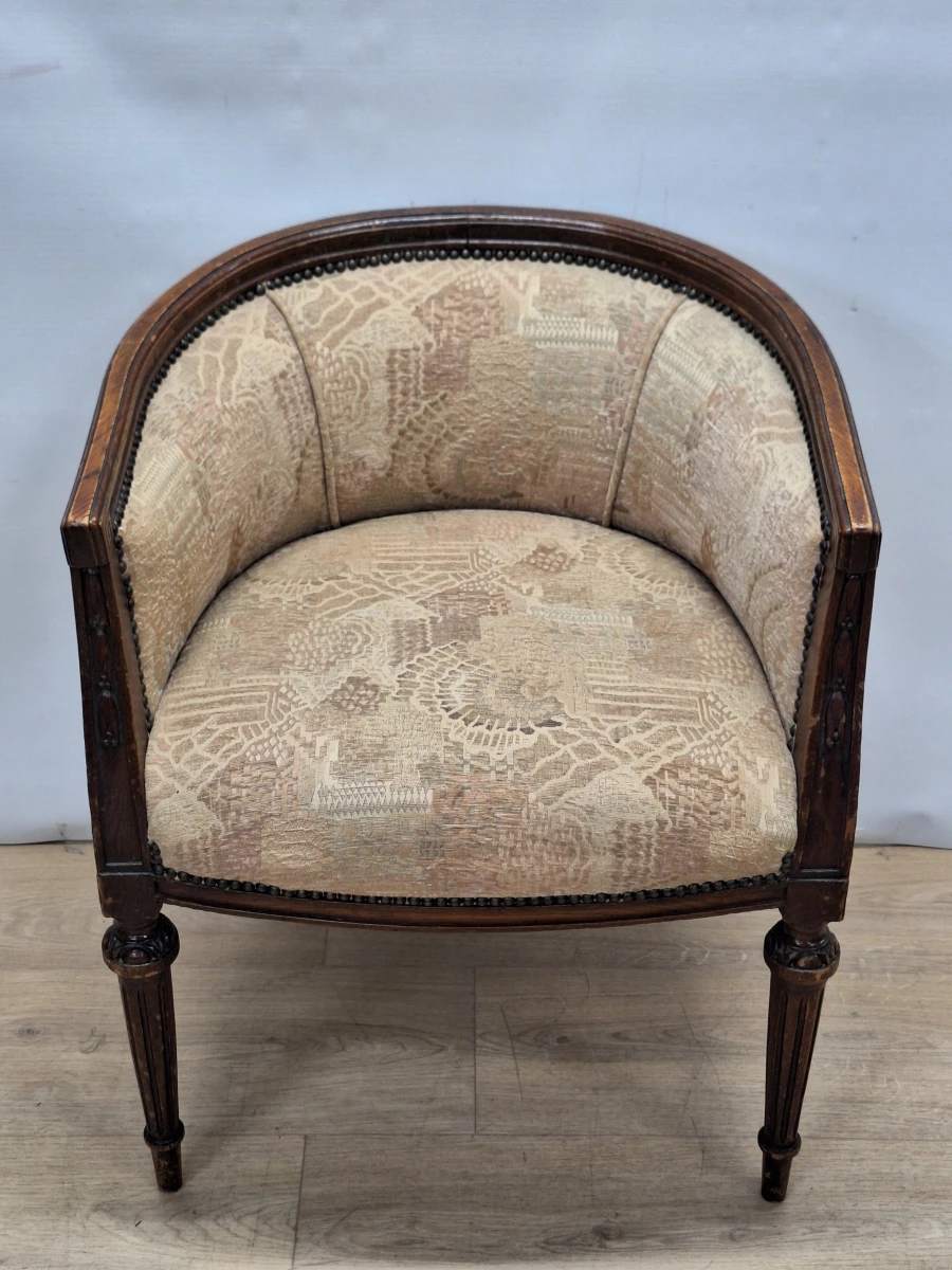Set van 3 kuipstoelen in Louis XVI-stijl - foto 4
