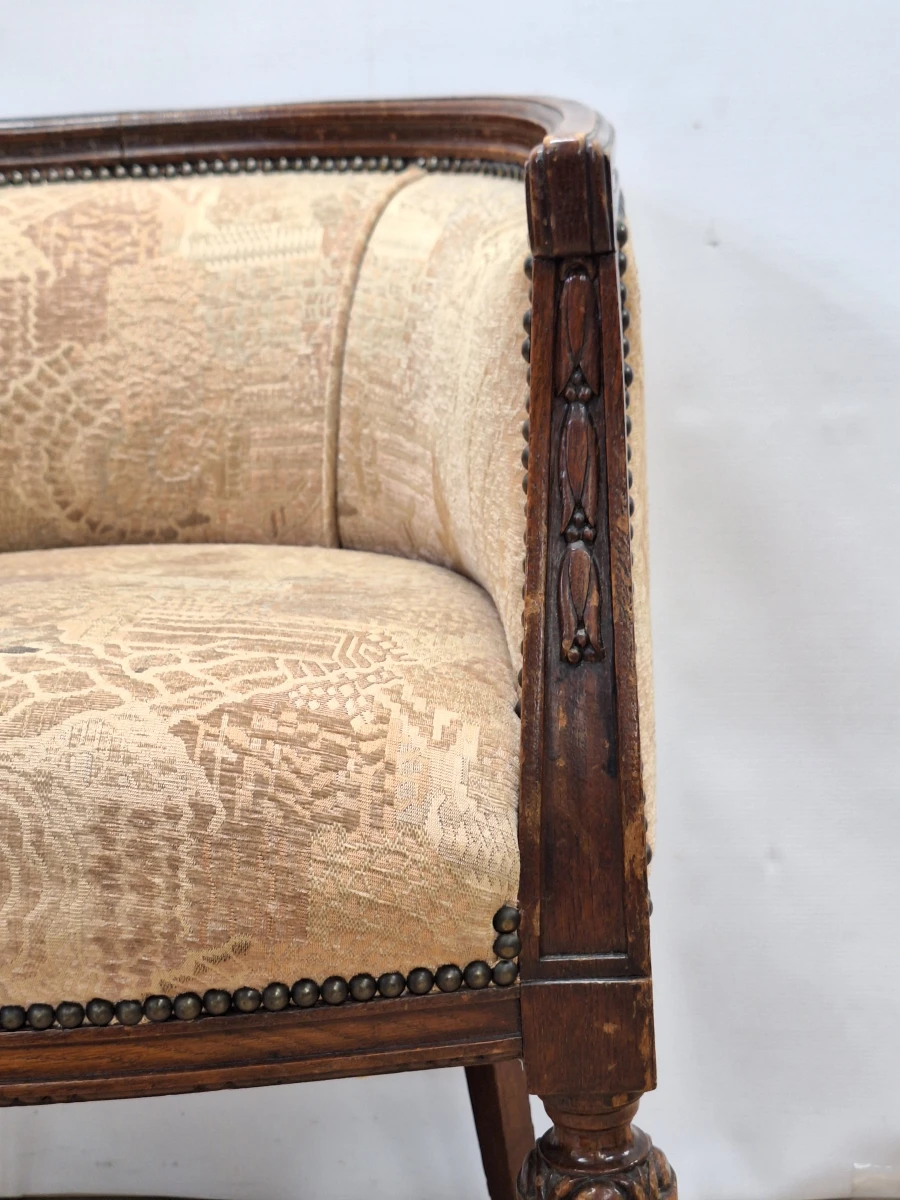 Set van 3 kuipstoelen in Louis XVI-stijl - foto 8