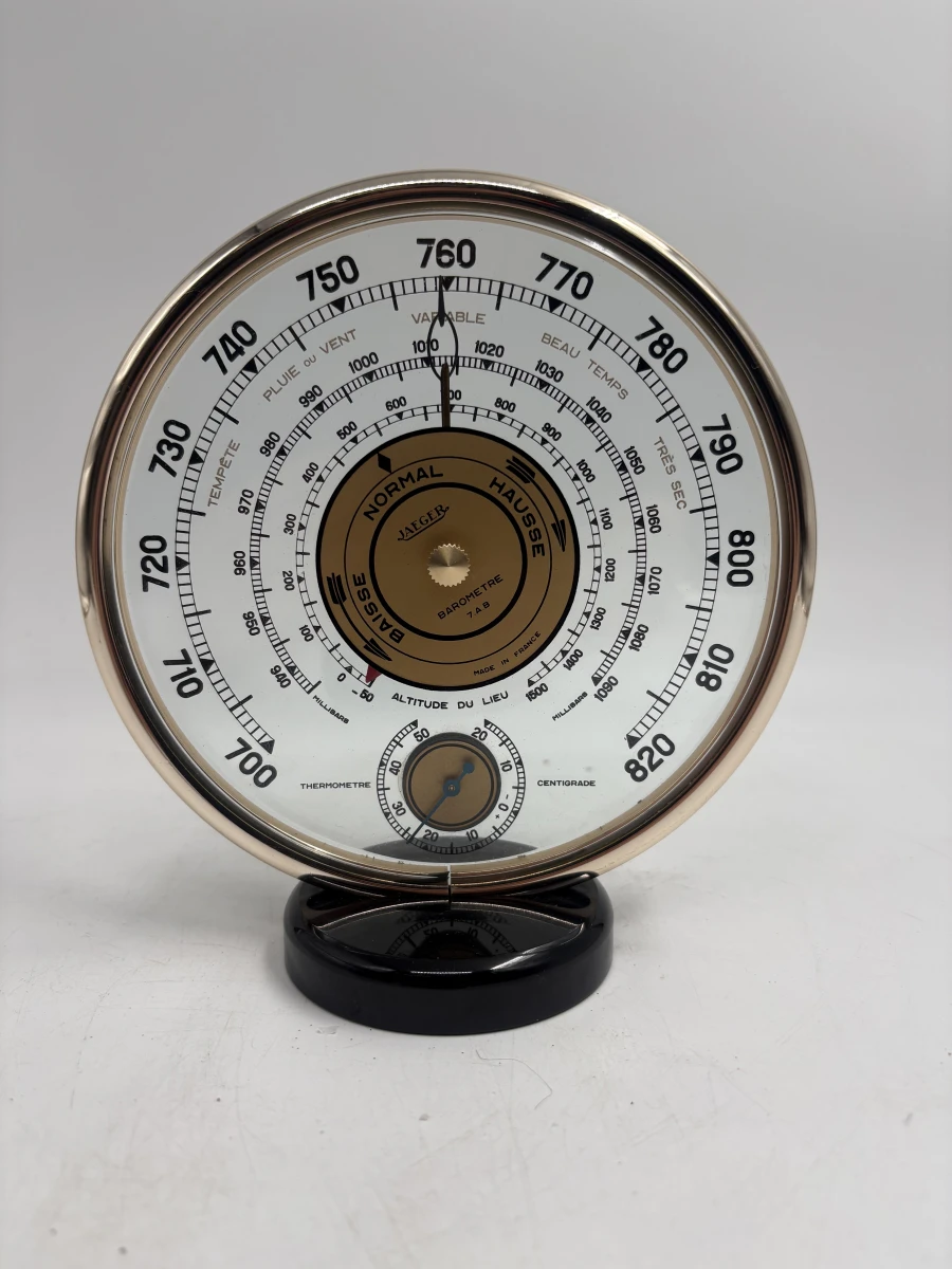 Vintage Jaeger skelet-barometer en thermometer (Model 7.A.B.) - foto 1
