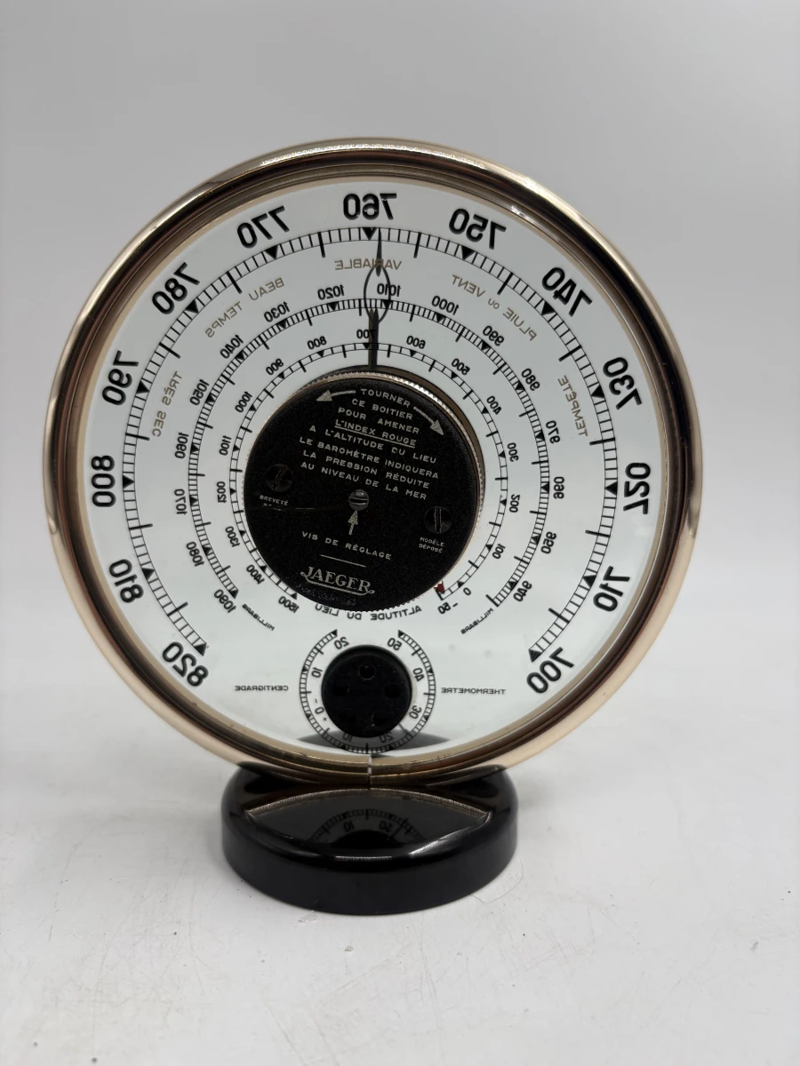 Vintage Jaeger skelet-barometer en thermometer (Model 7.A.B.) - foto 2