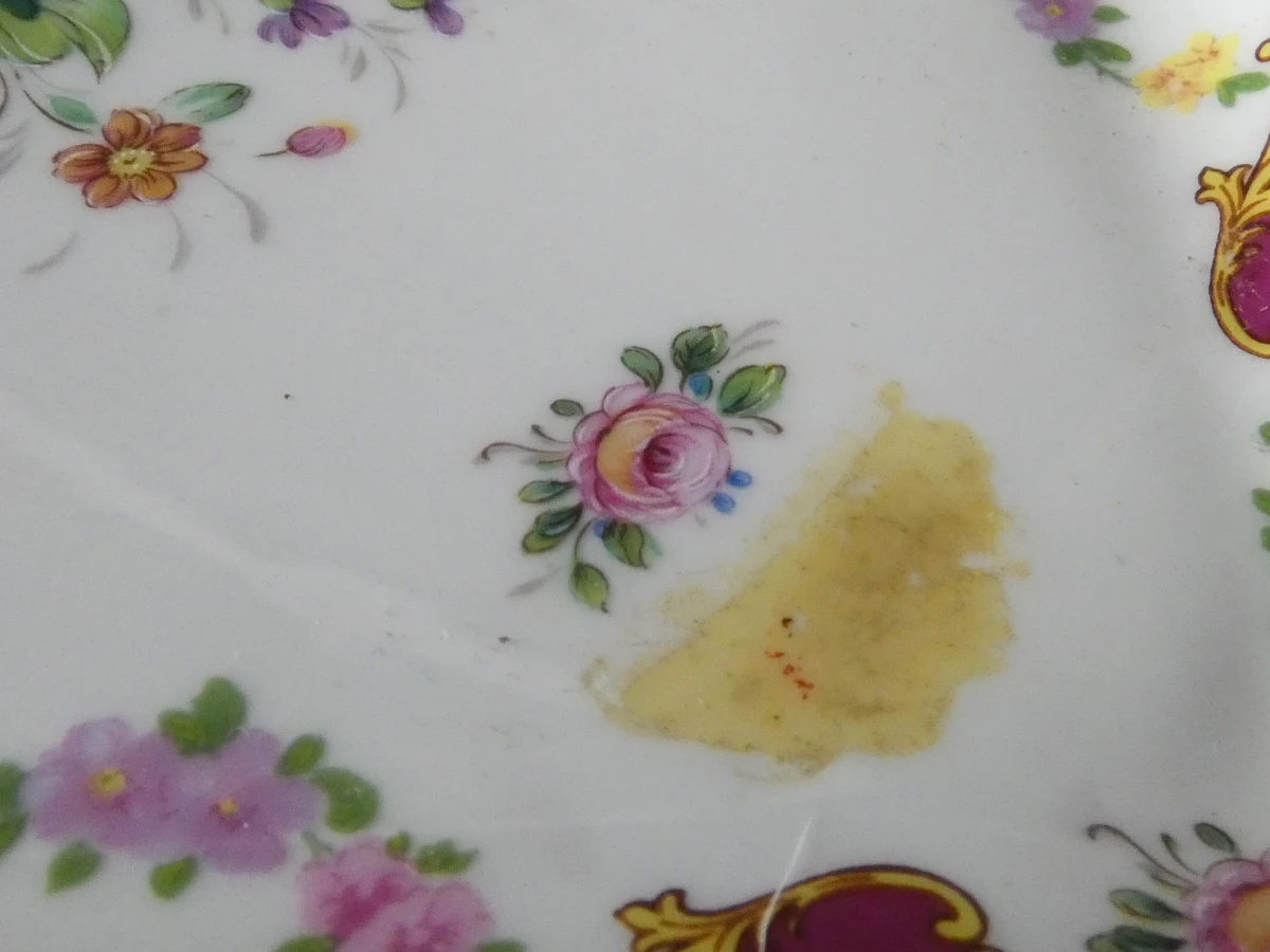 Luxe Mid-Century Driedelige Limoges Porseleinen Serveerset met Messing Monturen - foto 4