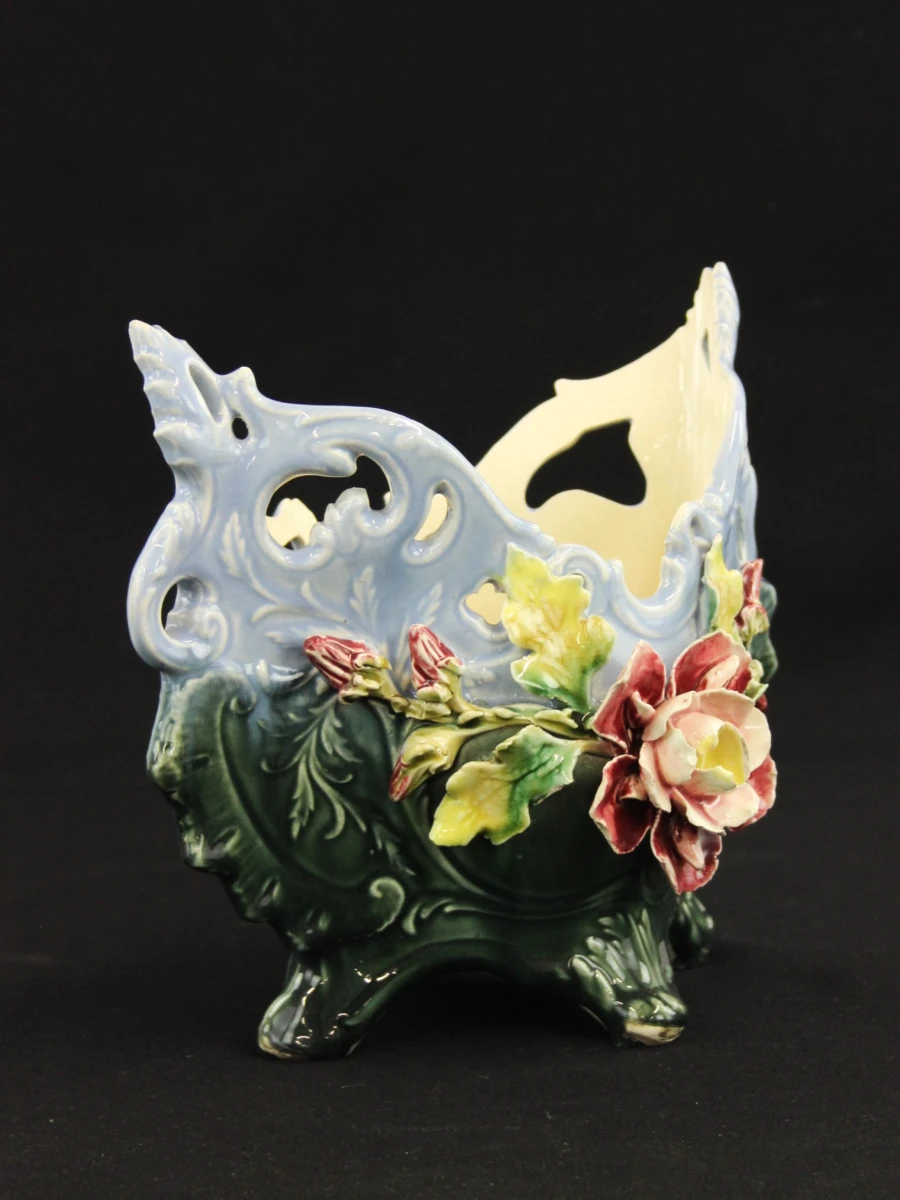 Decoratieve Italiaanse vintage bloempot met bloemenmotief - foto 3