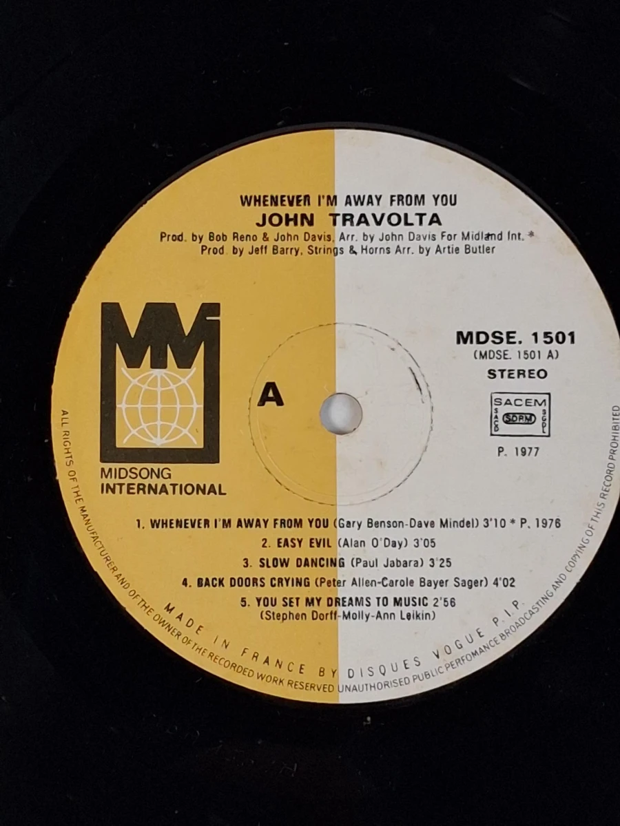 LP : "Whenever I'm Away From You" van John Travolta - foto 4