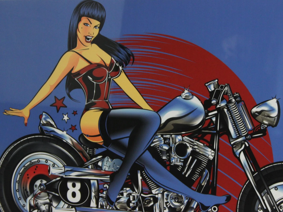 David Vicente “American motorcycle” pin-up poster (gesigneerd) - foto 7