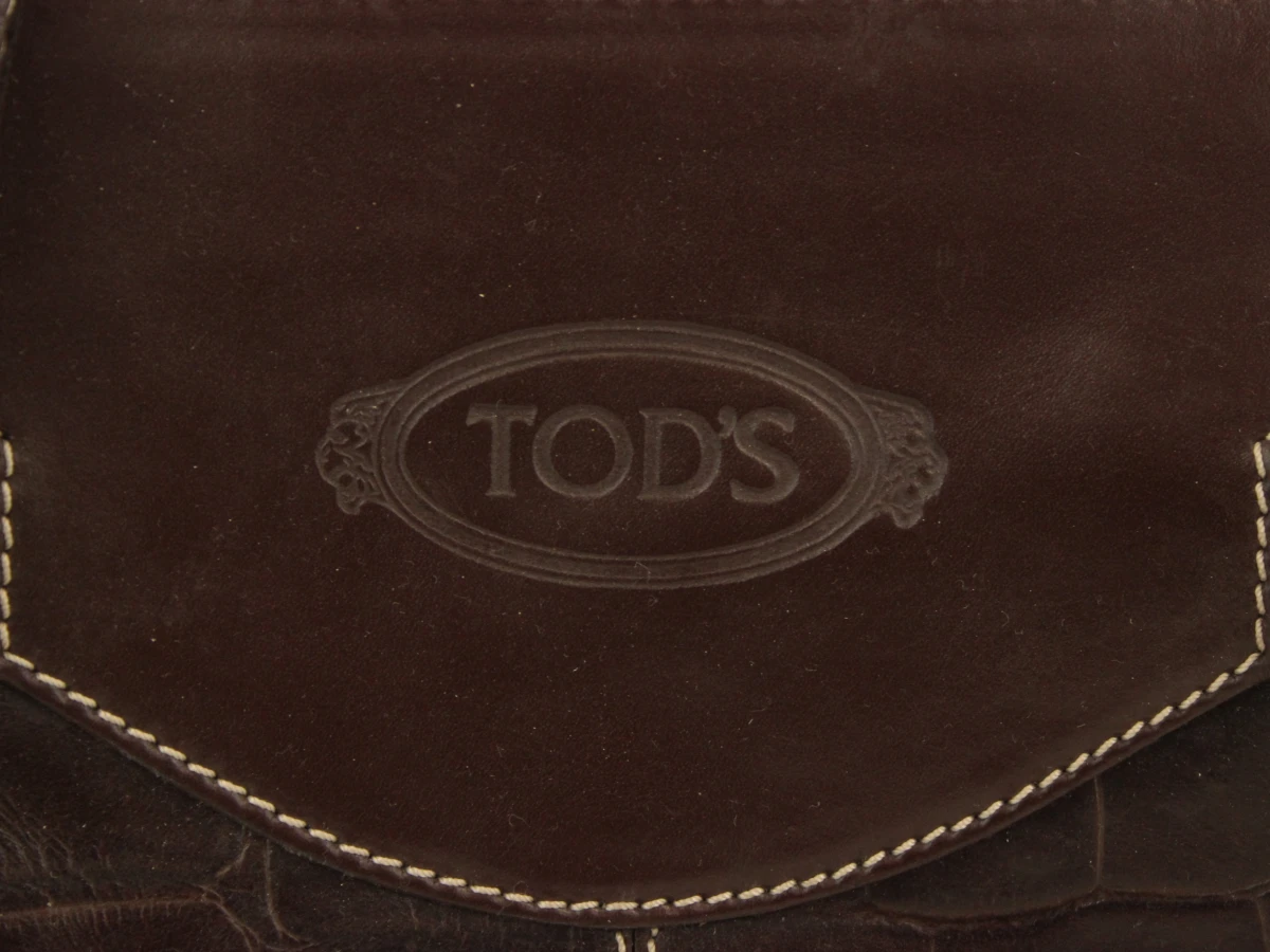 Vintage Tod’s handtas in bruin leder met krokodillenlook - foto 2