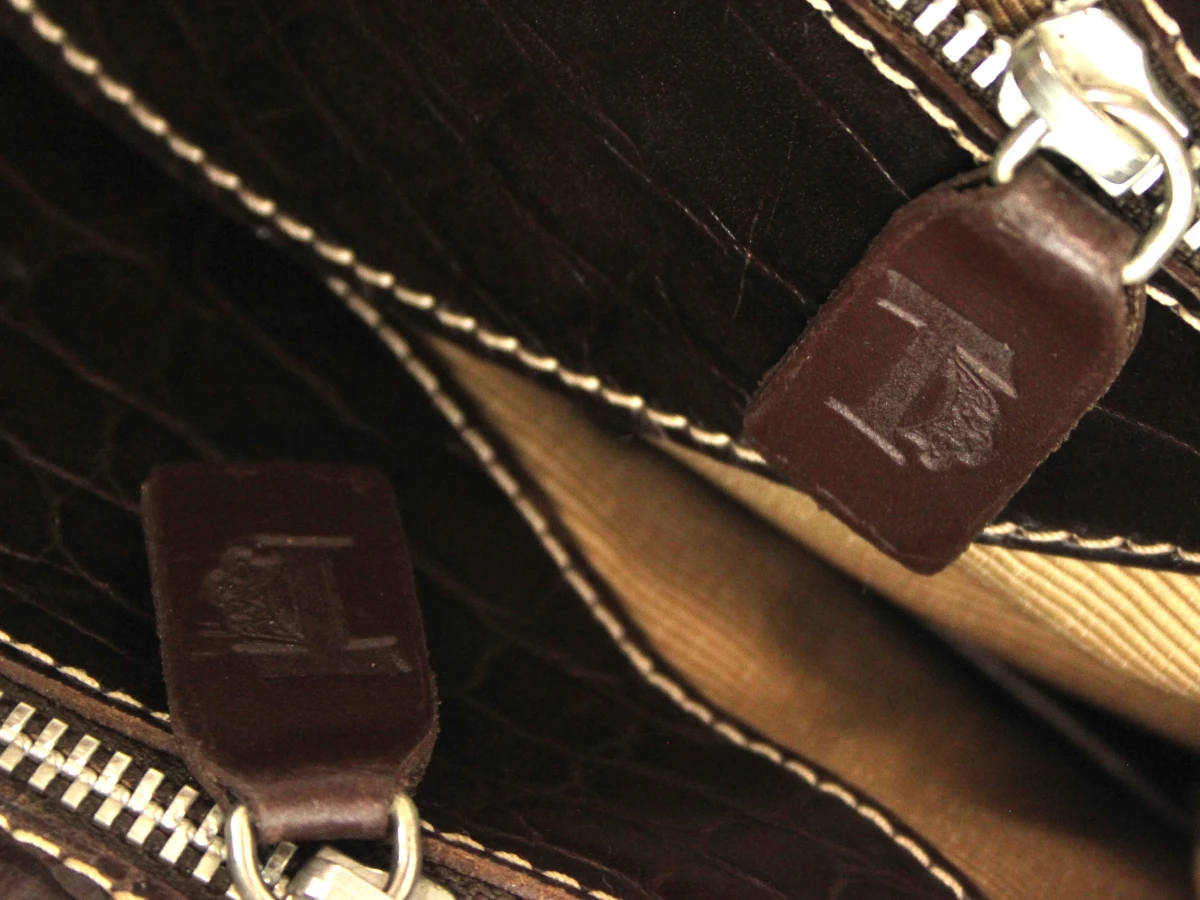 Vintage Tod’s handtas in bruin leder met krokodillenlook - foto 8