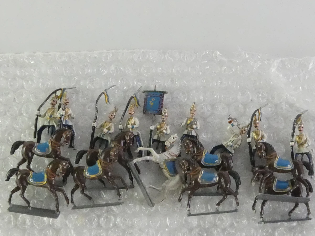 9 paar metalen ruitersoldaatjes te paard - foto 14