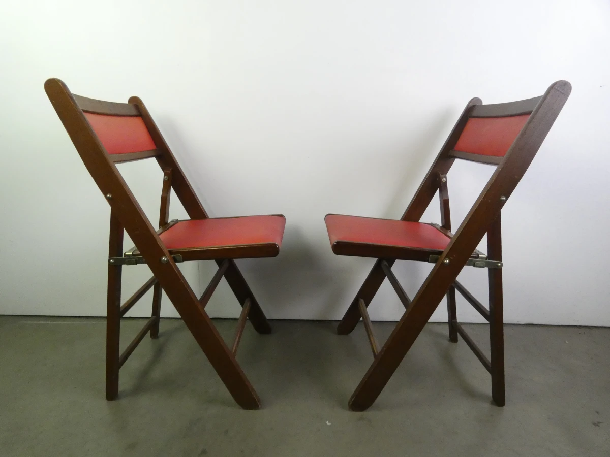 Twee 'Shanghai' klapstoelen - jaren 50 – Rechte Variant - foto 6