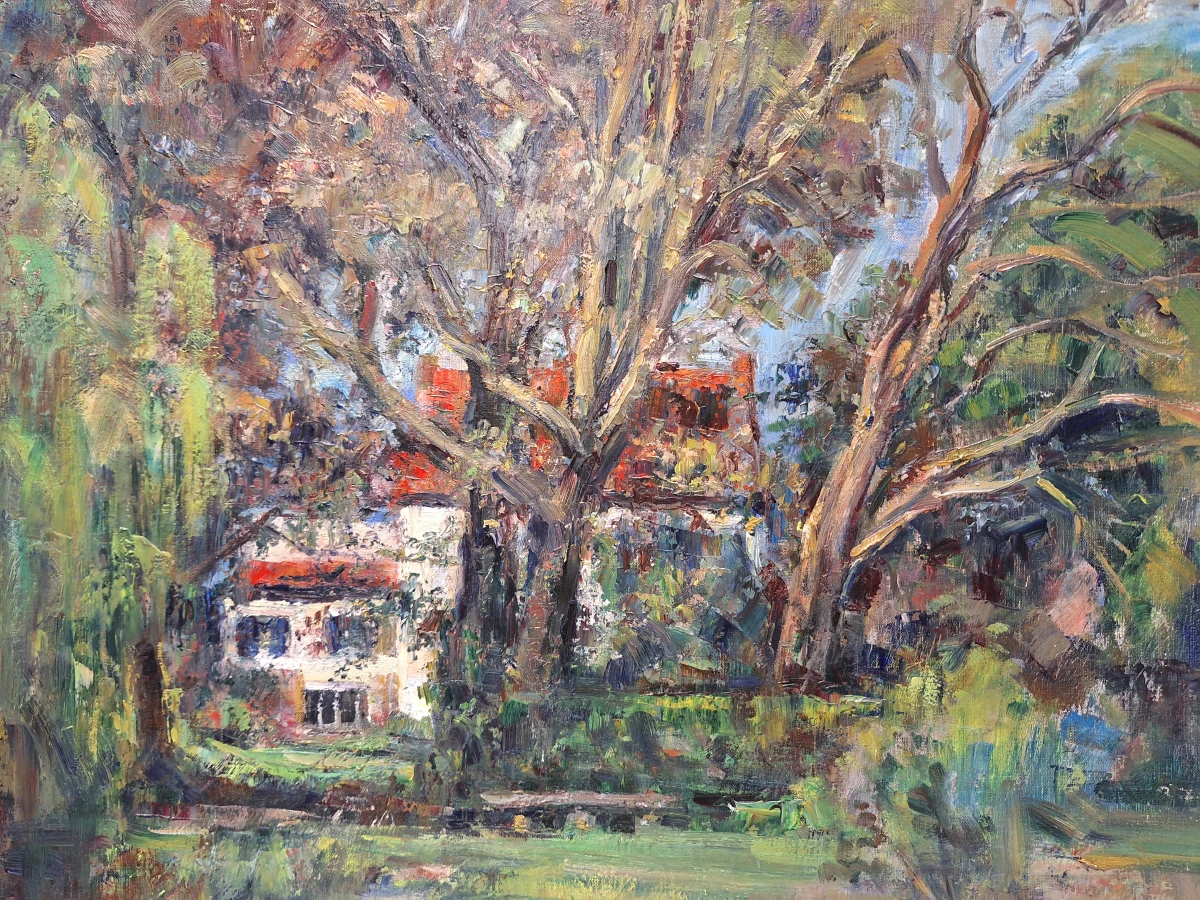 “La Casa de Oedelem” - olieverf op doek, 1995 - Georges Steel - foto 2