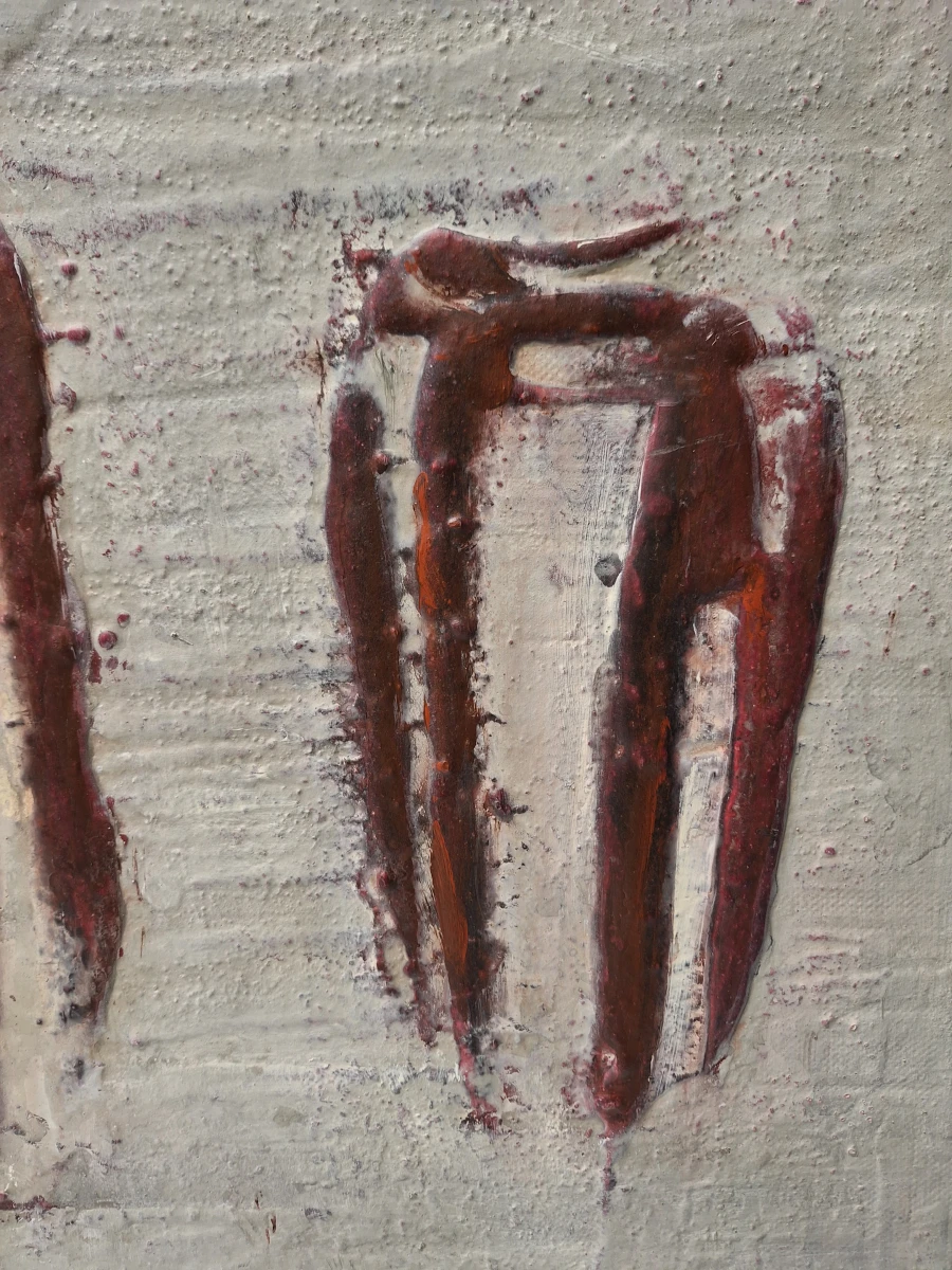“Same But Different” - abstract schilderij met reliëf - Linda Lacombe - foto 6