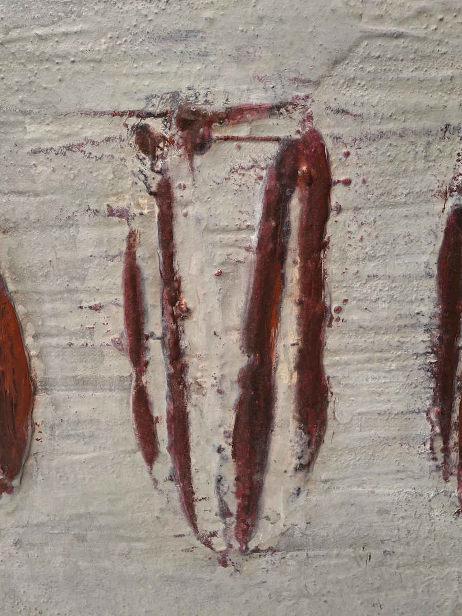 “Same But Different” - abstract schilderij met reliëf - Linda Lacombe - foto 5