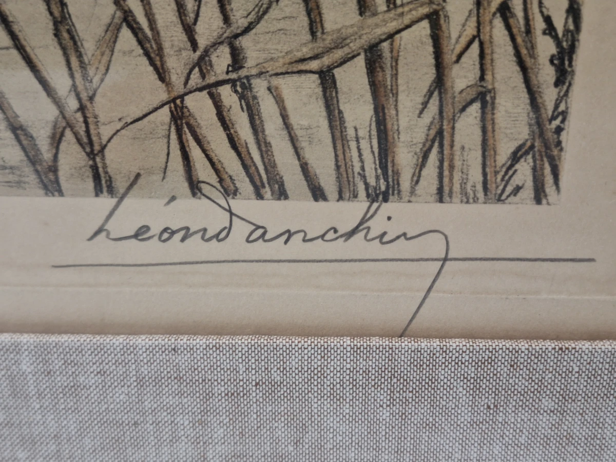 Wilde eenden boven het water - gesigneerde kleurenprent - Léon Danchin - foto 6