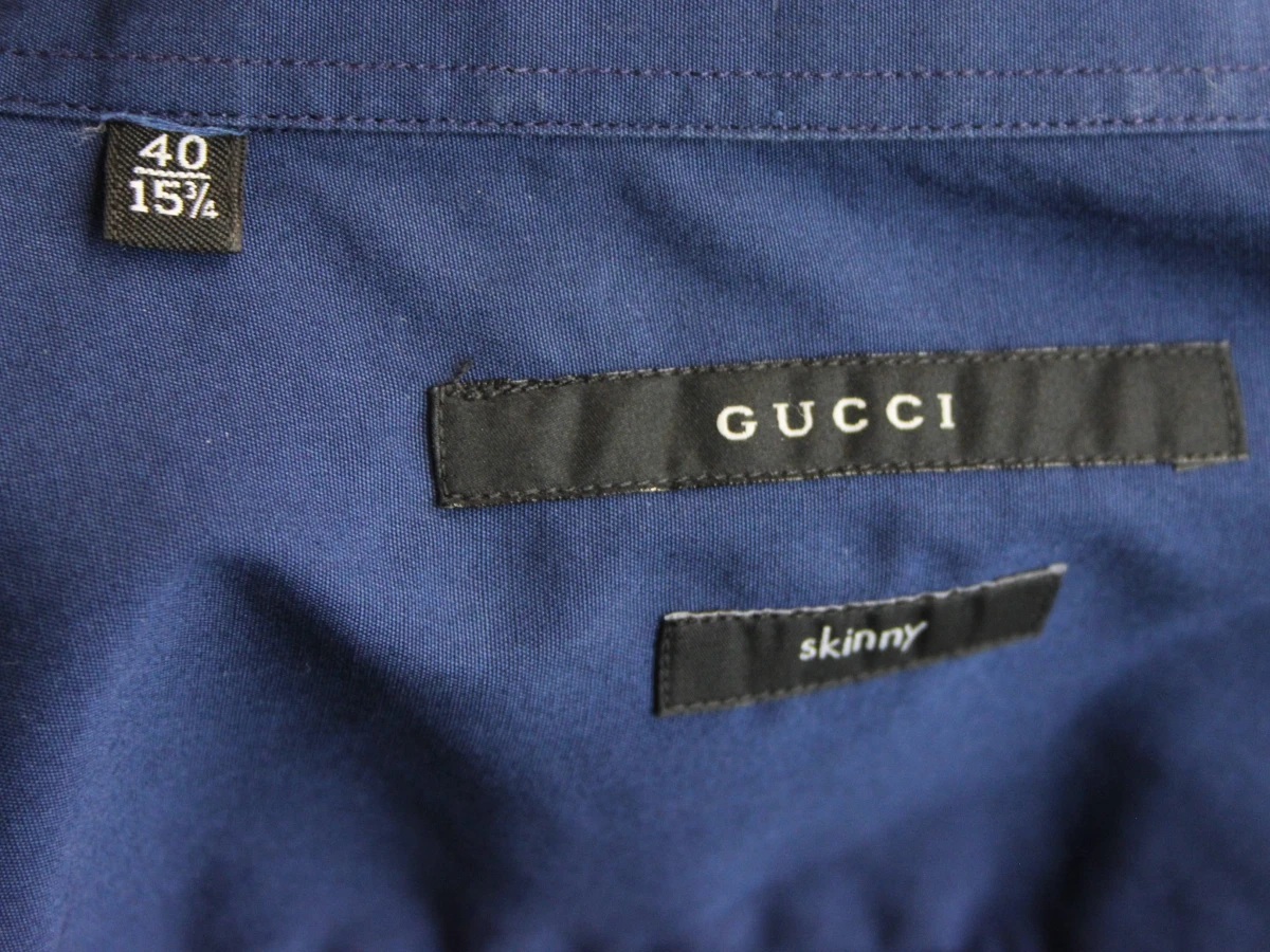 Gucci pertolblauw herenhemd skinny - maat: 40 - foto 7