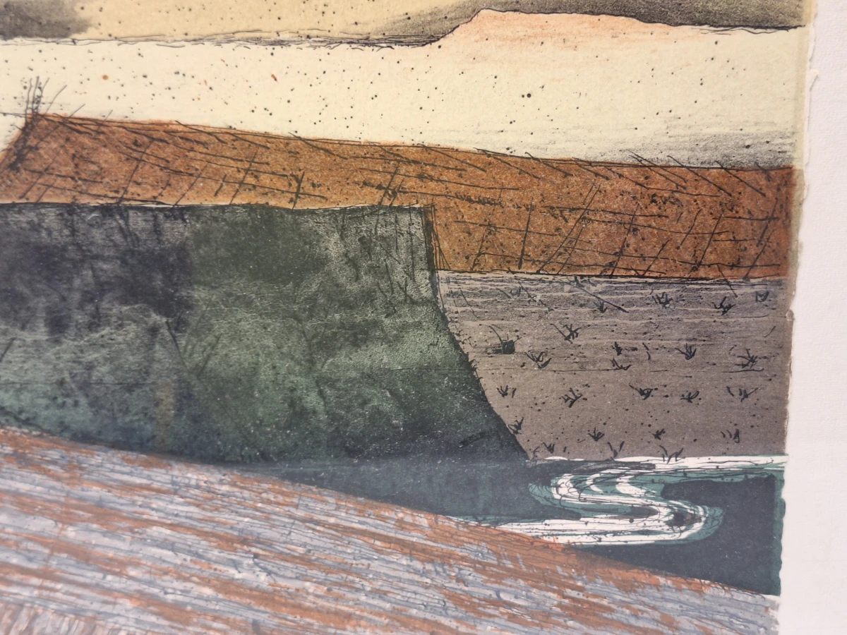 Abstract landschap - gesigneerde grafiek, 1982, 9/12 - Dirk De Bruycker - foto 5