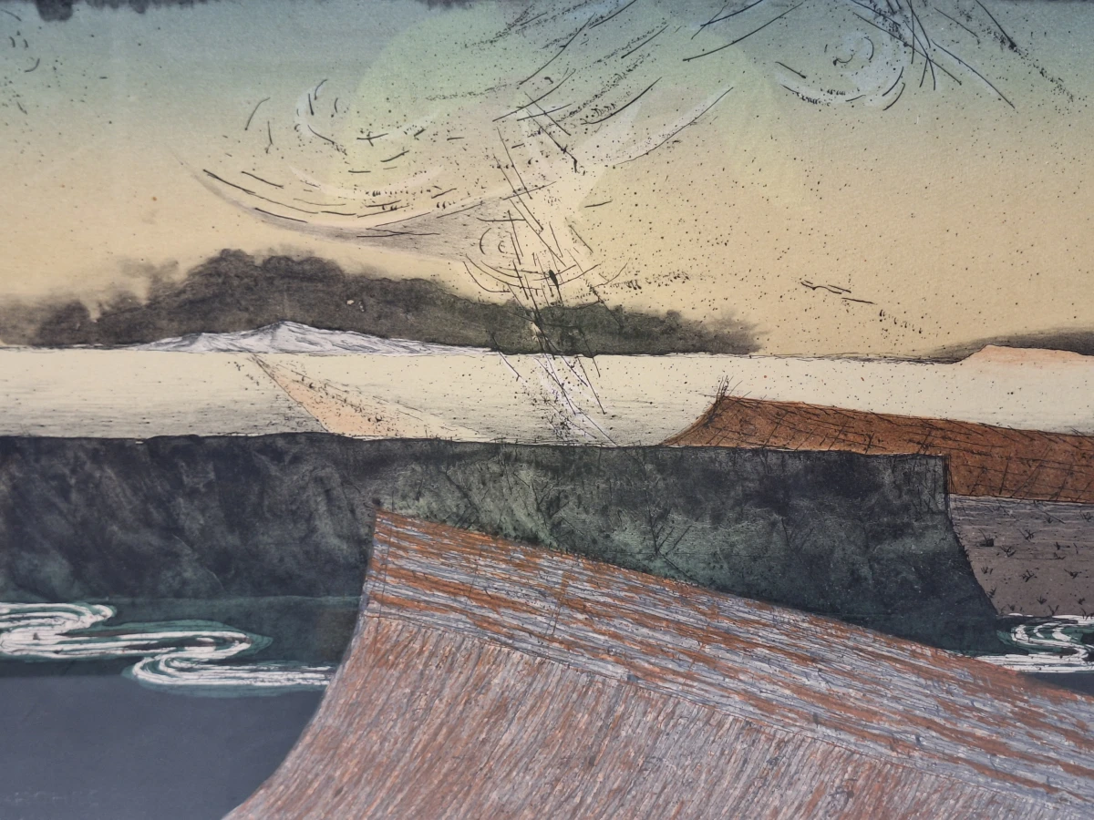 Abstract landschap - gesigneerde grafiek, 1982, 9/12 - Dirk De Bruycker - foto 2