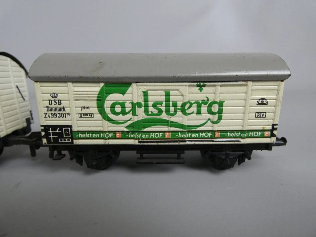 Set van 10 vintage Fleischmann modeltrein wagons met reclame - foto 6