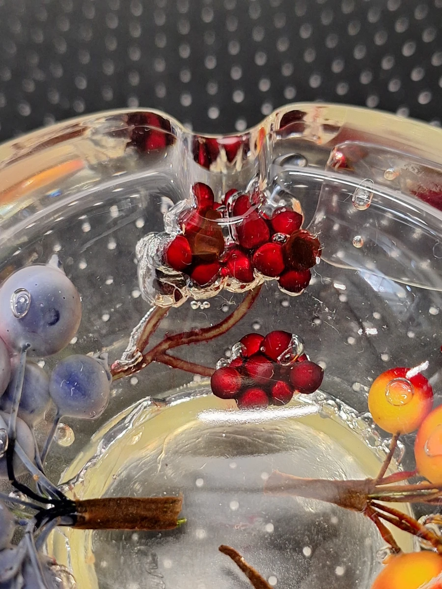 Set van vier siervoorwerpen van lucite met botanische en maritieme insluitsels - Mid-Century Modern - foto 8