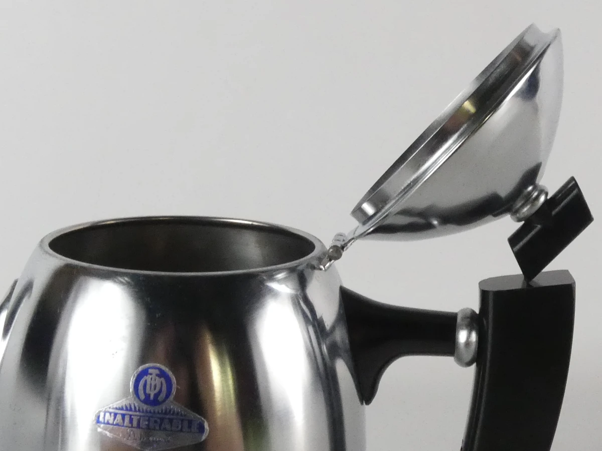 Prachtige Vintage Art Deco Set: Waterketel & Koffiepot — Demeyere 'Inaltérable' (ca. 1930-1950) - foto 3