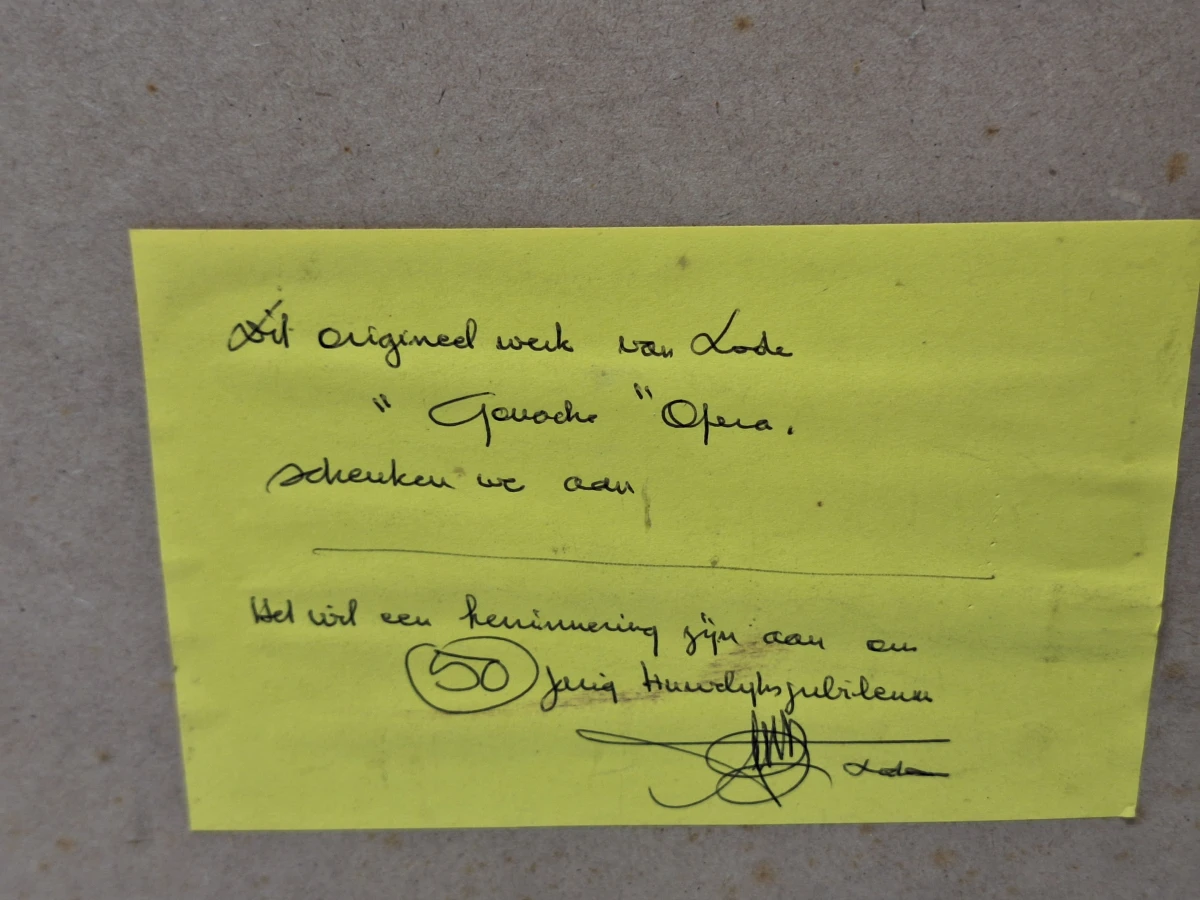 “Opera” - gesigneerde gouache met expressieve figuren - Lode Aerts - foto 9