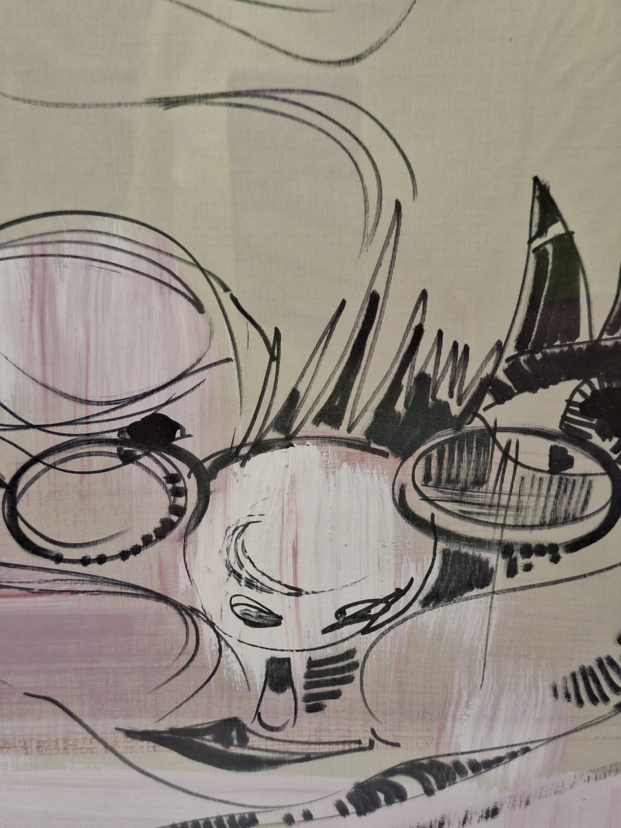 “Opera” - gesigneerde gouache met expressieve figuren - Lode Aerts - foto 6