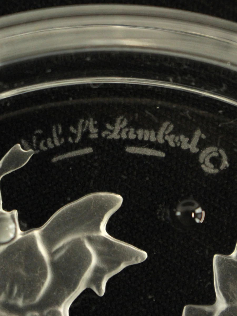 7 Val Saint Lambert kristallen florale onderzetters - foto 6