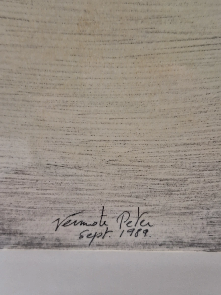 Ingelijst fantasielandschap - gesigneerd “Vermote Peter”, september 1989 - foto 6