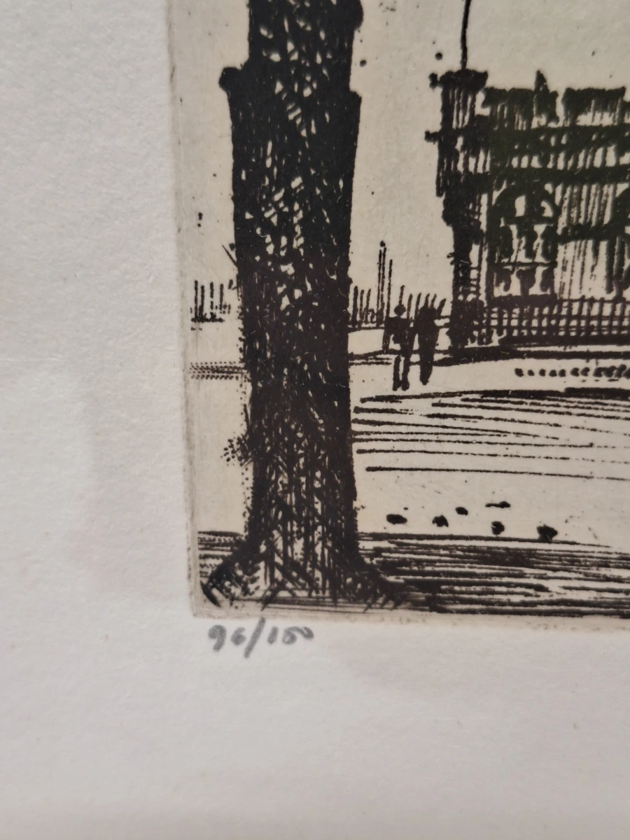 Het Steen met Lange Wapper, Antwerpen - gesigneerde ets 96/150 - Roger Hebbelinck - foto 8