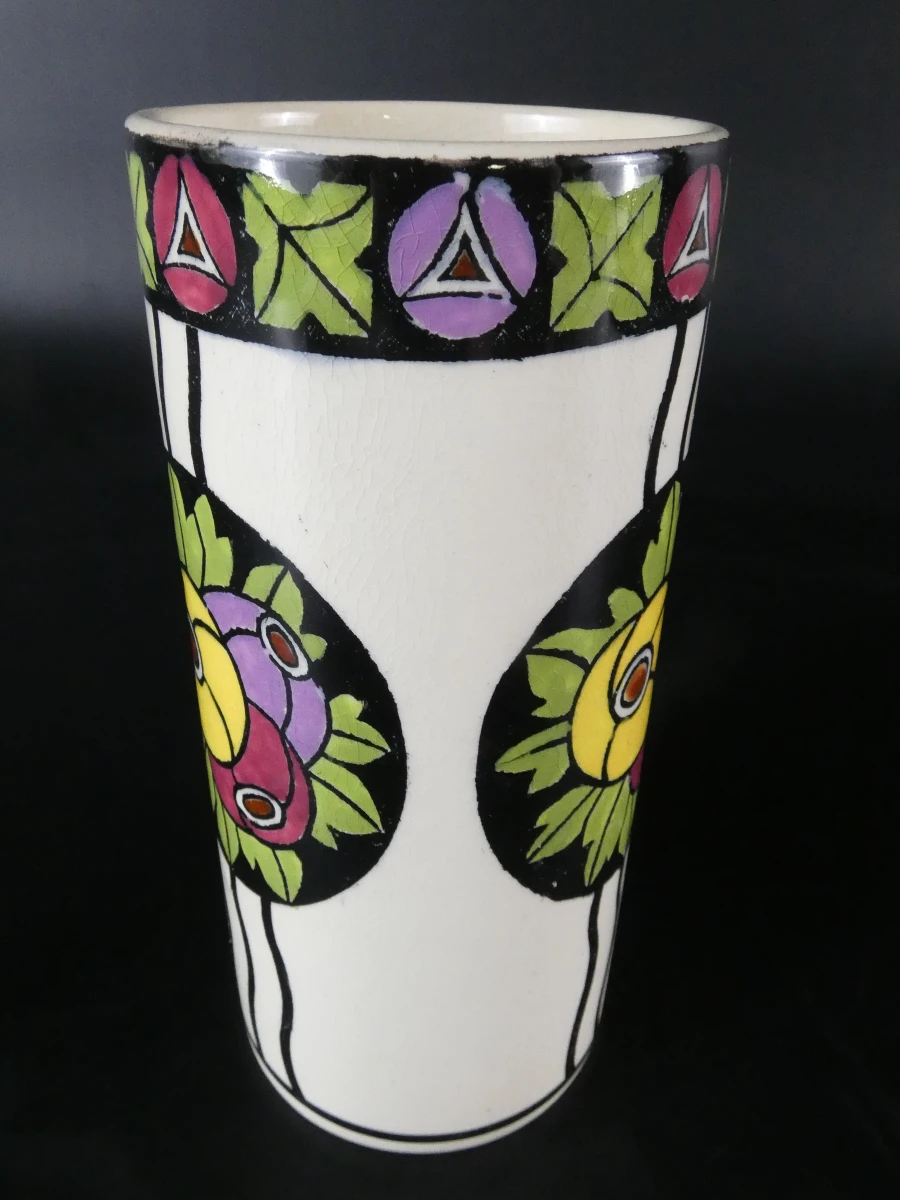 Art Deco vintage keramische vaas van  Boch Frères - foto 2