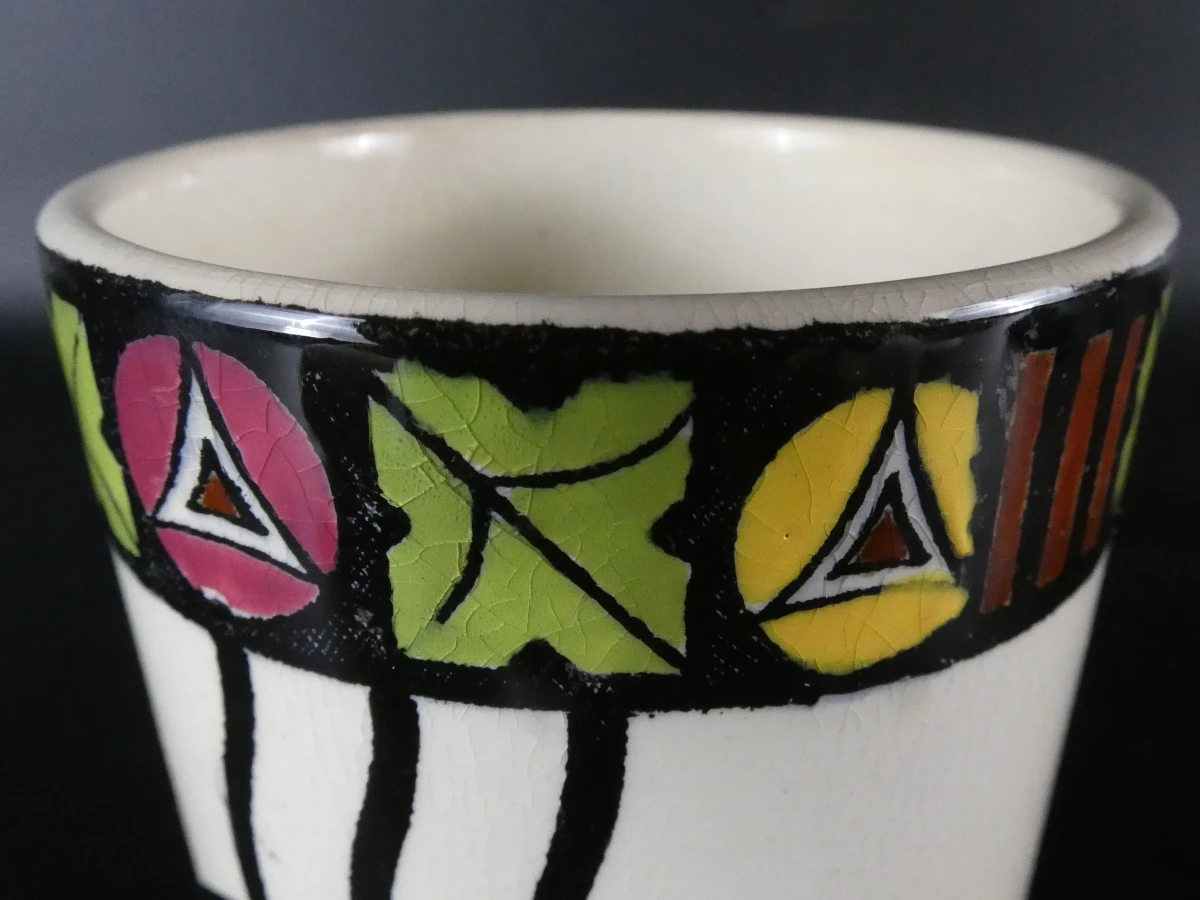 Art Deco vintage keramische vaas van  Boch Frères - foto 3