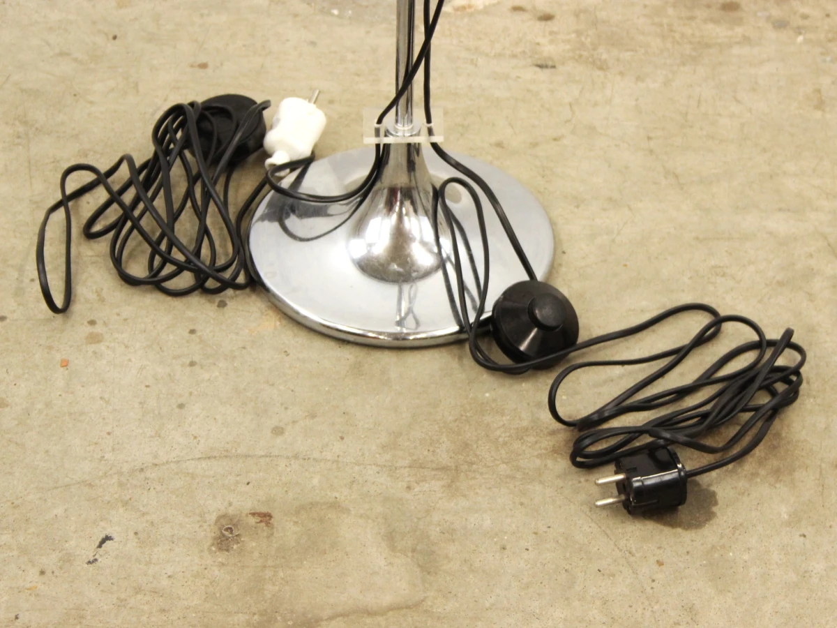 Vintage chroom vloerlamp met 2 spots – Toegeschreven aan Hustadt / Hans Schmidt - foto 2