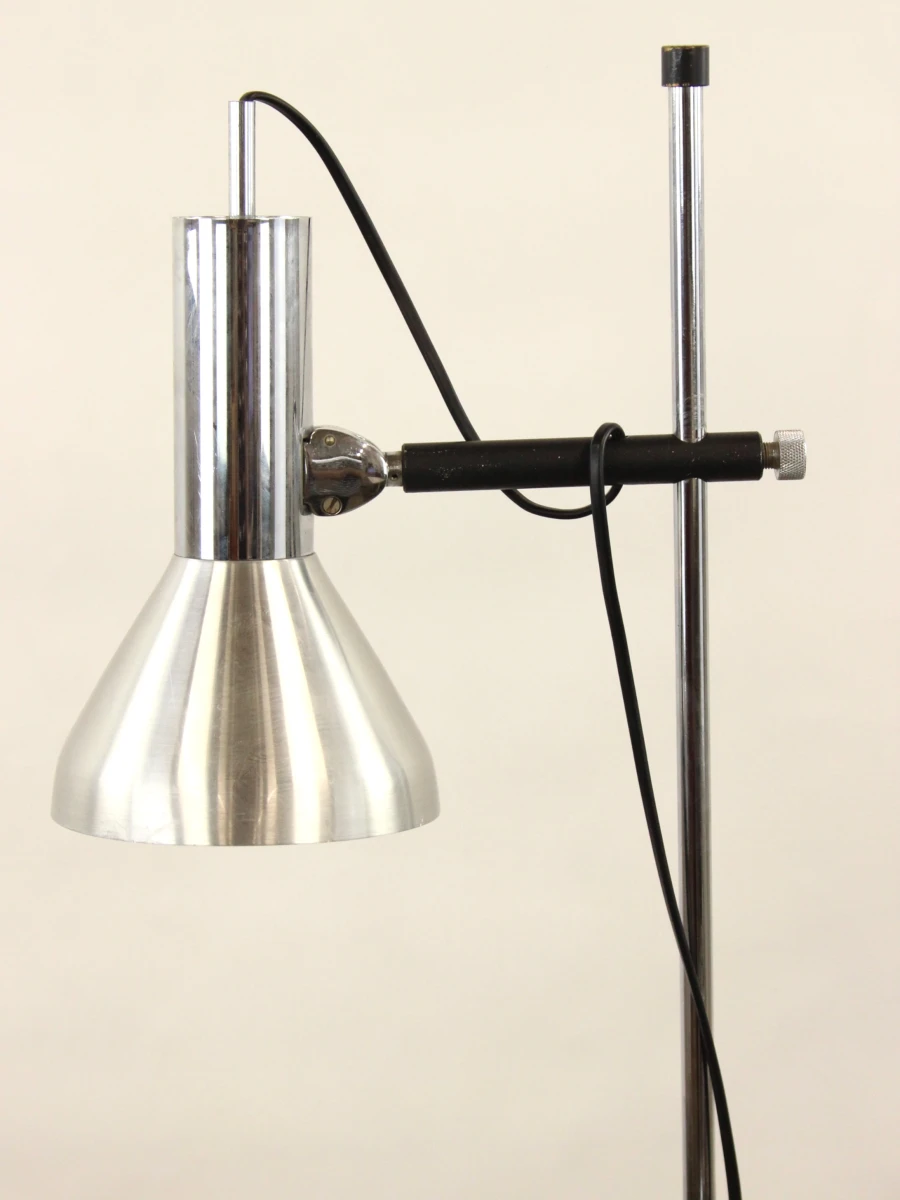 Vintage chroom vloerlamp met 2 spots – Toegeschreven aan Hustadt / Hans Schmidt - foto 4