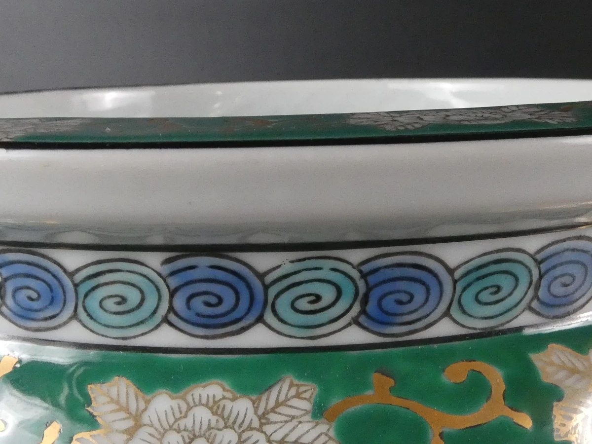 Handbeschilderde porseleinen cachepot in Japanse Imari-stijl - foto 7