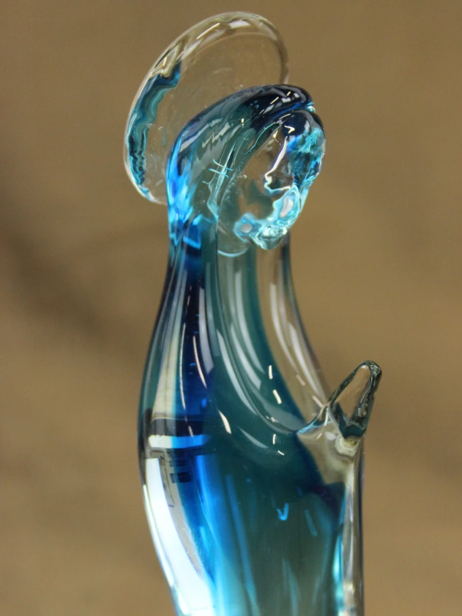 Madonna (Heilige Maagd Maria) beeld van handgeblazen glas. - foto 6