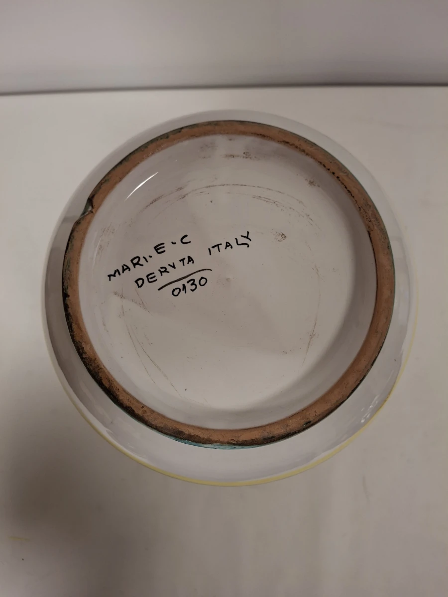 Keramische pot met deksel en bord van Mari C Deruta Italy - foto 4