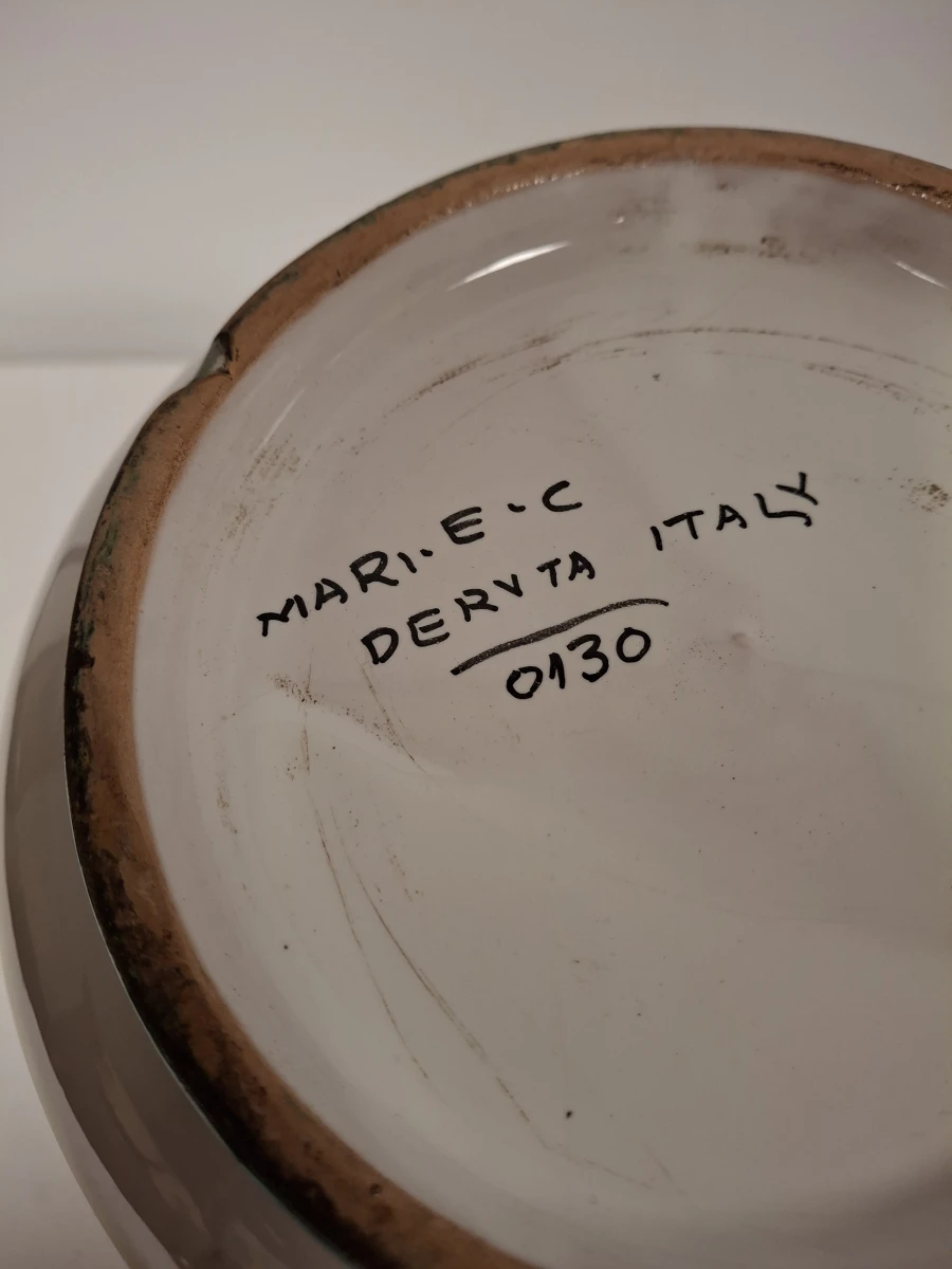 Keramische pot met deksel en bord van Mari C Deruta Italy - foto 5