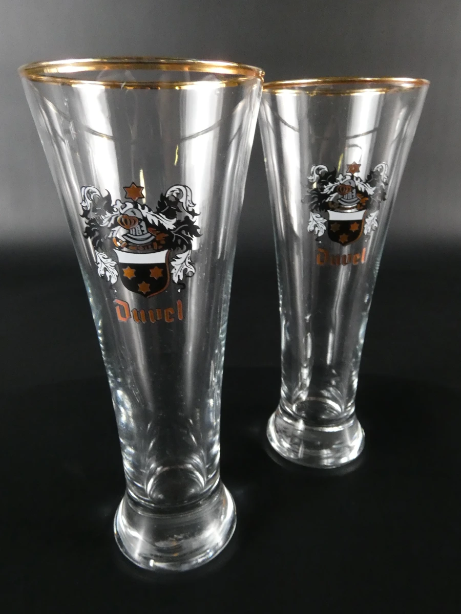 Set van 6 Duvel bierglazen met gouden rand - foto 2